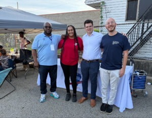 Pictured: Pittsburgh City Council Member Bob Charland (District 3) with Reggie Good, Latoya Johnson, and Julian Pito from PCSI.